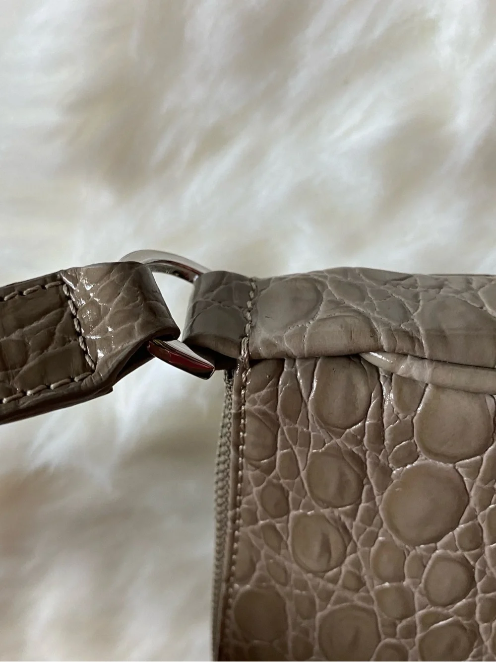 🔥NWT🔥 BY FAR, Rachel Croc-Embossed Leather Shoulder Bag